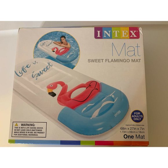 Intex Flamingo Oval Float Sweet Flamingo Mat Brand New 68” x 27” x 7” Pool Beach - Picture 2 of 7